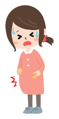 The pregnant woman the belly hurts 