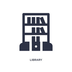 library icon on white background. Simple element illustration from education 2 concept.