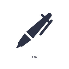 pen icon on white background. Simple element illustration from education 2 concept.