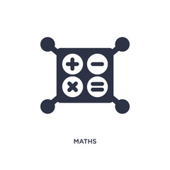 maths icon on white background. Simple element illustration from education 2 concept.