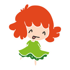 cartoon of a cute kawaii girl