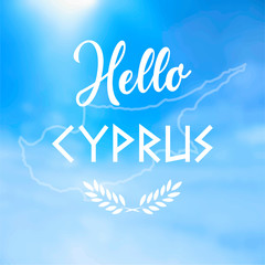 Vector Hello Cyprus Text Design illustration turquoise