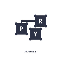 alphabet icon on white background. Simple element illustration from education 2 concept.