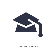 graduation cap icon on white background. Simple element illustration from graduation and education concept.