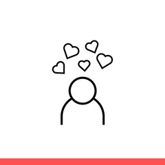 Obraz premium Blogger vector icon, lovely man symbol. Simple, flat design for web or mobile app