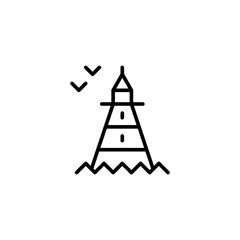 Lighthouse icon. Sea and lam sign