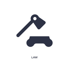 law icon on white background. Simple element illustration from literature concept.