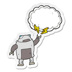 sticker of a cartoon robot