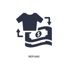 refund icon on white background. Simple element illustration from fashion and commerce concept.