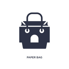 paper bag icon on white background. Simple element illustration from fast food concept.