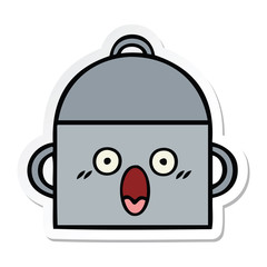 sticker of a cute cartoon cooking pot