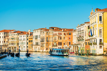VENICE, ITALY - December 21, 2017 : View of water street and old buildings in Venice, ITALY
