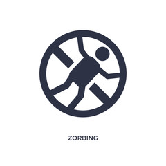 zorbing icon on white background. Simple element illustration from free time concept.