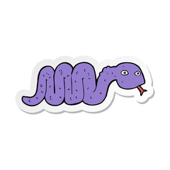 sticker of a funny cartoon snake
