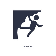 climbing icon on white background. Simple element illustration from free time concept.