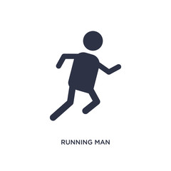 running man icon on white background. Simple element illustration from hobbies concept.