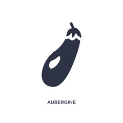 aubergine icon on white background. Simple element illustration from fruits and vegetables concept.