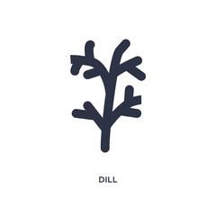 Obraz premium dill icon on white background. Simple element illustration from fruits and vegetables concept.