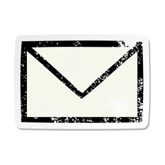 distressed sticker of a cute cartoon paper envelope