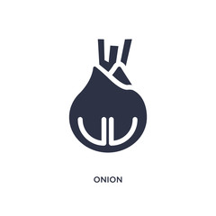 onion icon on white background. Simple element illustration from fruits concept.