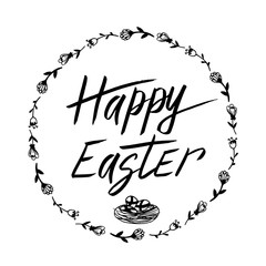 Happy Easter. Hand drawn lettering