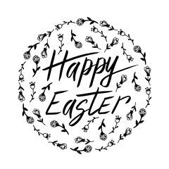 Happy Easter. Hand drawn lettering