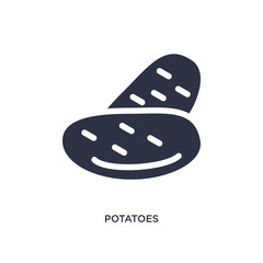 Fototapeta na wymiar potatoes icon on white background. Simple element illustration from fruits concept.