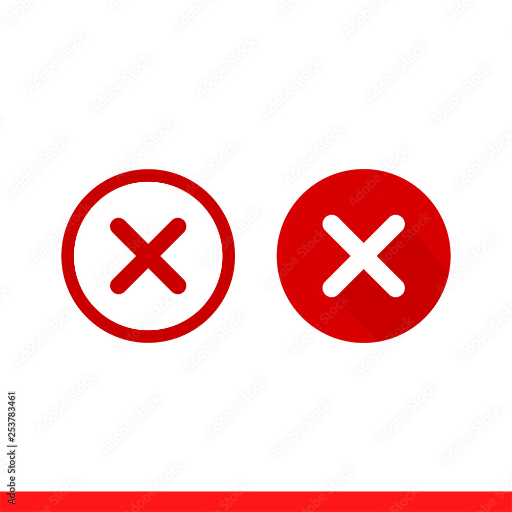 Poster tick and cross vector icon, checkmark symbol. simple, flat design for web or mobile app