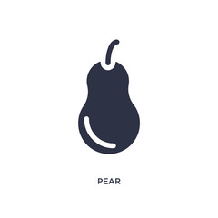 pear icon on white background. Simple element illustration from fruits concept.