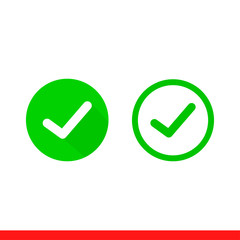 Tick vector icon, checkmark symbol. Simple, flat design for web or mobile app