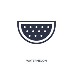 watermelon icon on white background. Simple element illustration from fruits concept.