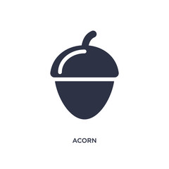acorn icon on white background. Simple element illustration from fruits concept.