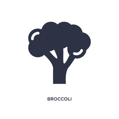 broccoli icon on white background. Simple element illustration from fruits concept.