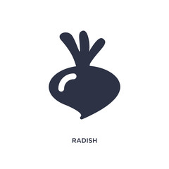radish icon on white background. Simple element illustration from fruits concept.