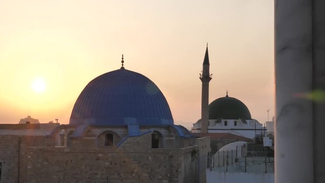 Arabic architecture at middle east. Al Jazzar mosque in Acre, Israel