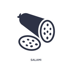 salami icon on white background. Simple element illustration from gastronomy concept.