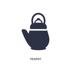 teapot icon on white background. Simple element illustration from gastronomy concept.