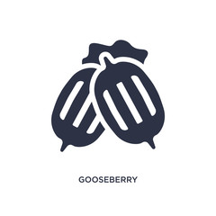 gooseberry icon on white background. Simple element illustration from gastronomy concept.