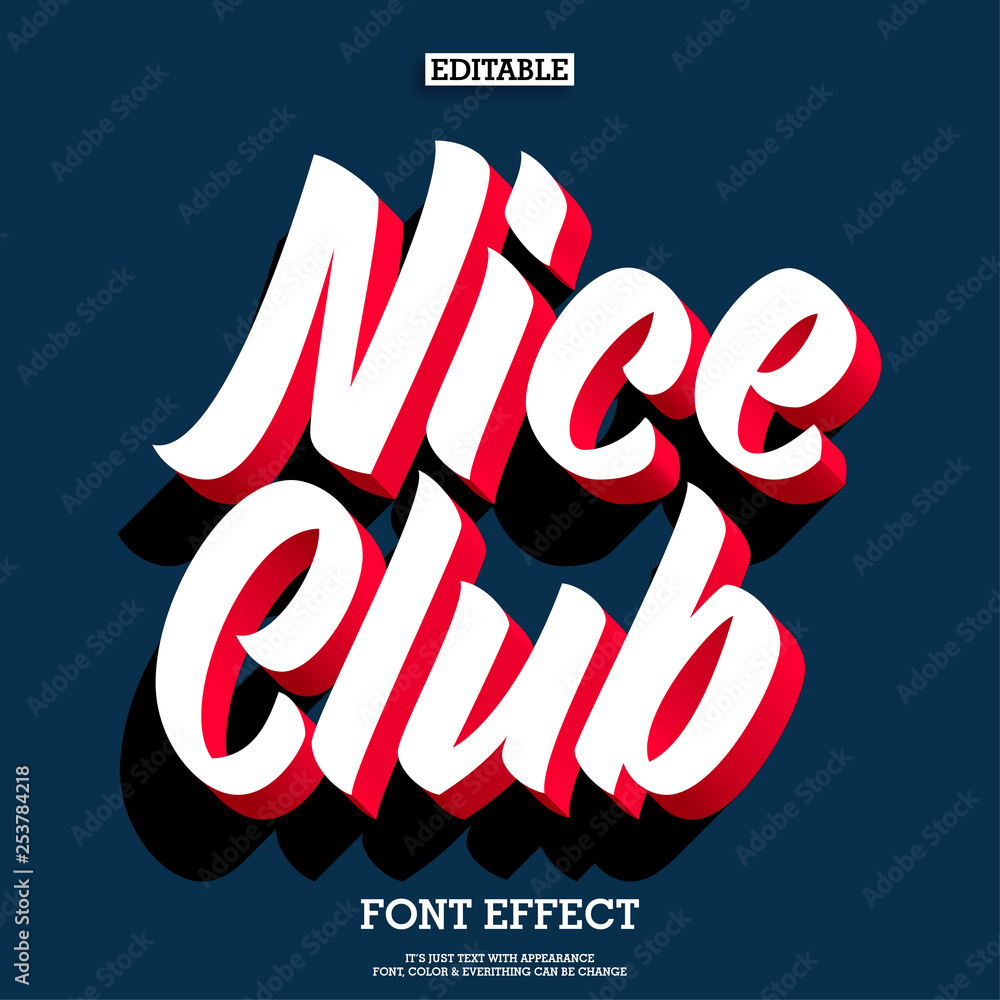 Poster simple 3d bold text effect with shadow for headline design