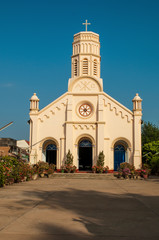 Fototapeta na wymiar Catholic church St Teresa in Savannakhet, Laos