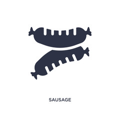 sausage icon on white background. Simple element illustration from gastronomy concept.