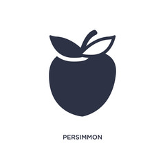 persimmon icon on white background. Simple element illustration from gastronomy concept.