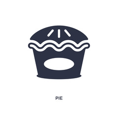 pie icon on white background. Simple element illustration from gastronomy concept.
