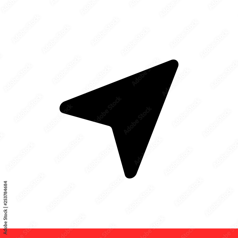 Poster gps pointer vector icon, map pin, location symbol. simple, flat design for web or mobile app