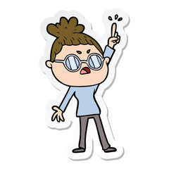 sticker of a cartoon annoyed woman