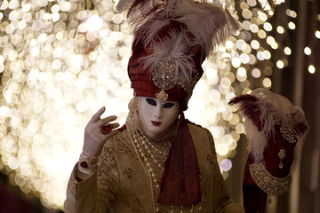 Mask in the Arcades of Piazza San Marco, Venice