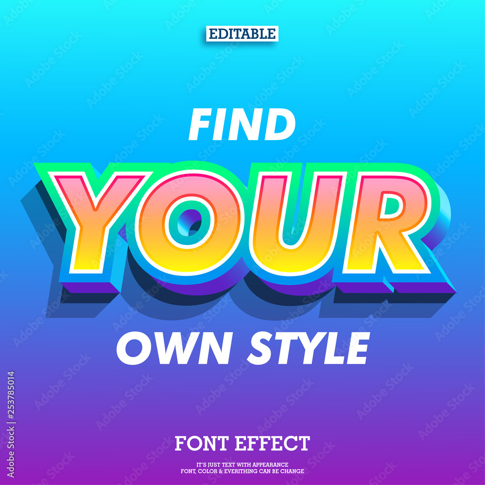 Poster inspirational quote message with modern font effect and gradient color