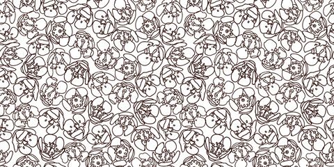 White pattern with black blossom.