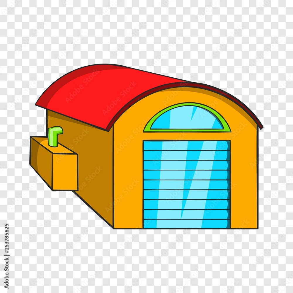 Poster warehouse icon in cartoon style isolated on background for any web design