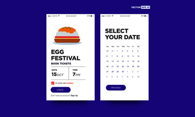 Egg Festival Ticket Booking App Interface Design